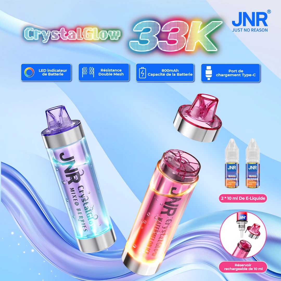 JNR CrystalGlow 33K immersive RGB lighting rechargeable vape